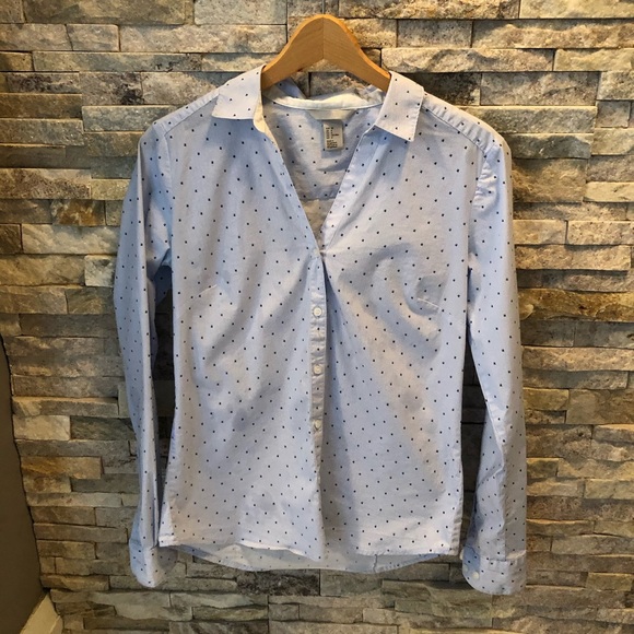 🌱H&M  women’s button thru stretch dress shirt - Picture 1 of 4